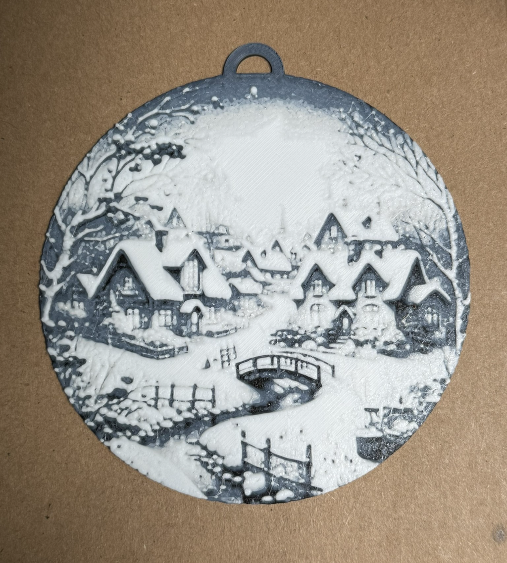 snow globe christmas landscape hueforge