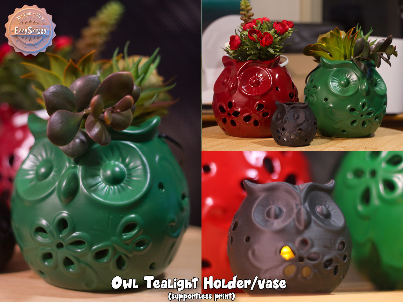 Owl tea-light holder/vase