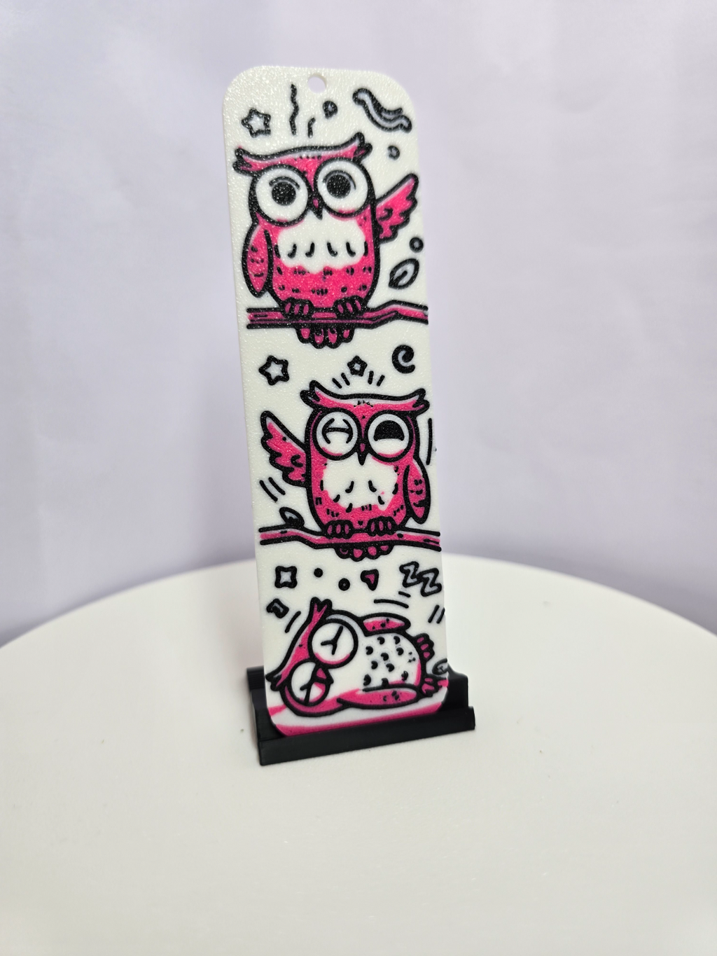 Triple Pink Owl Bookmark