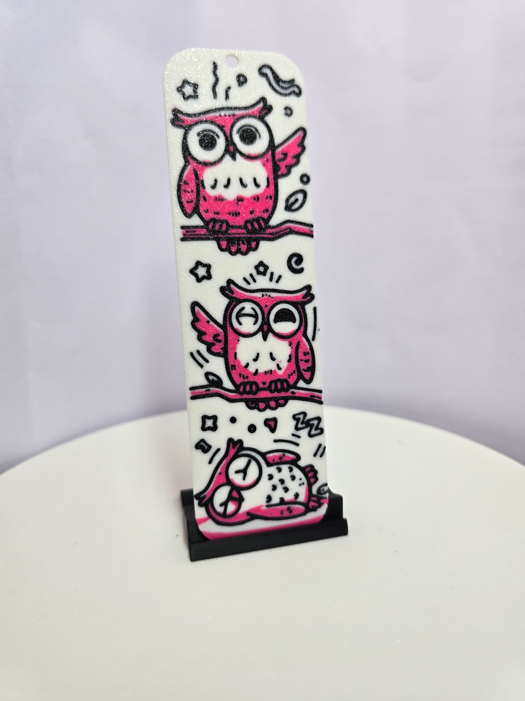 Triple Pink Owl Bookmark