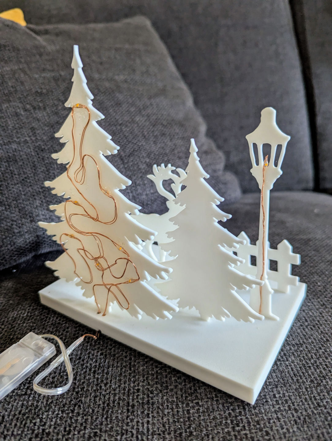 christmas stand with reindeer