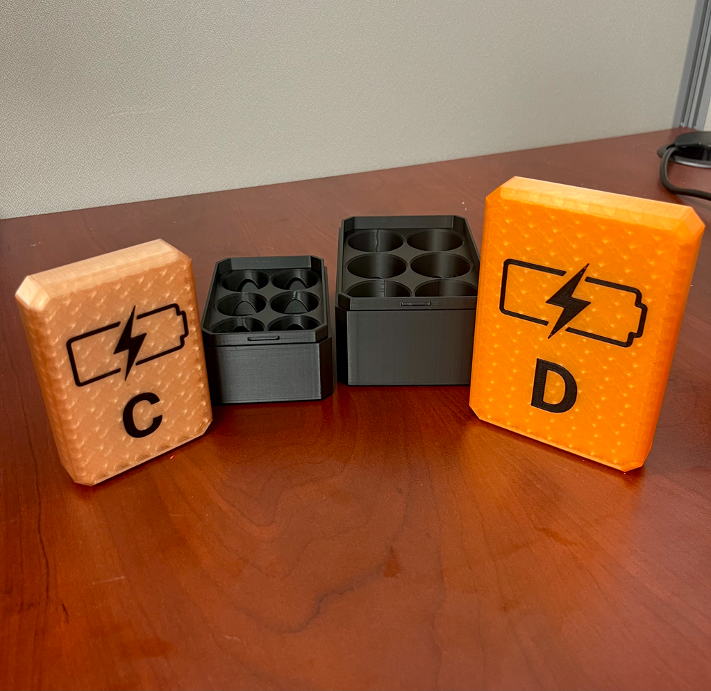 C and D Cell Battery Storage Boxes with Snap Lid