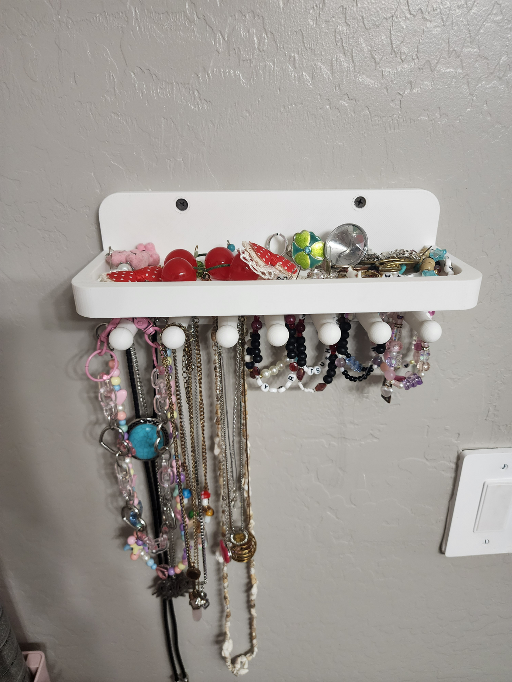 Jewelry holder / shelf with screw holes Large