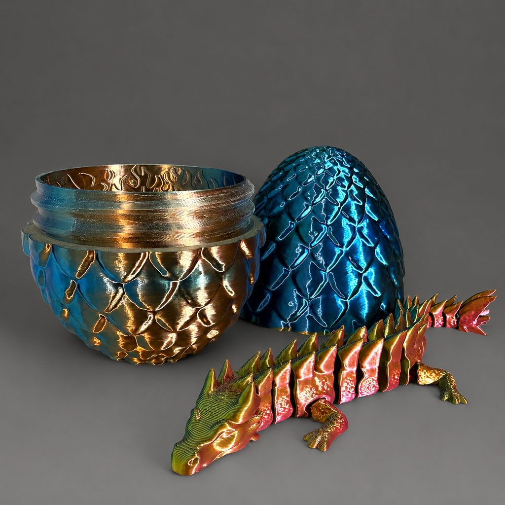 Articulated Dragon + Egg - Two Sizes