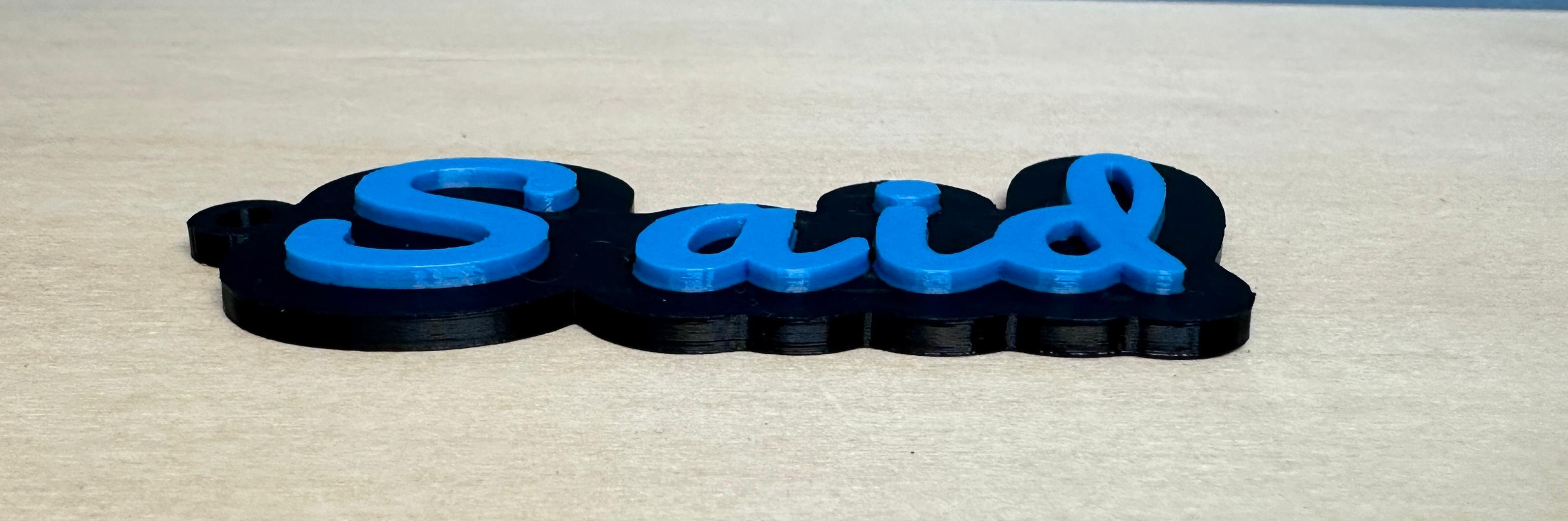 Customizable Text Keychain