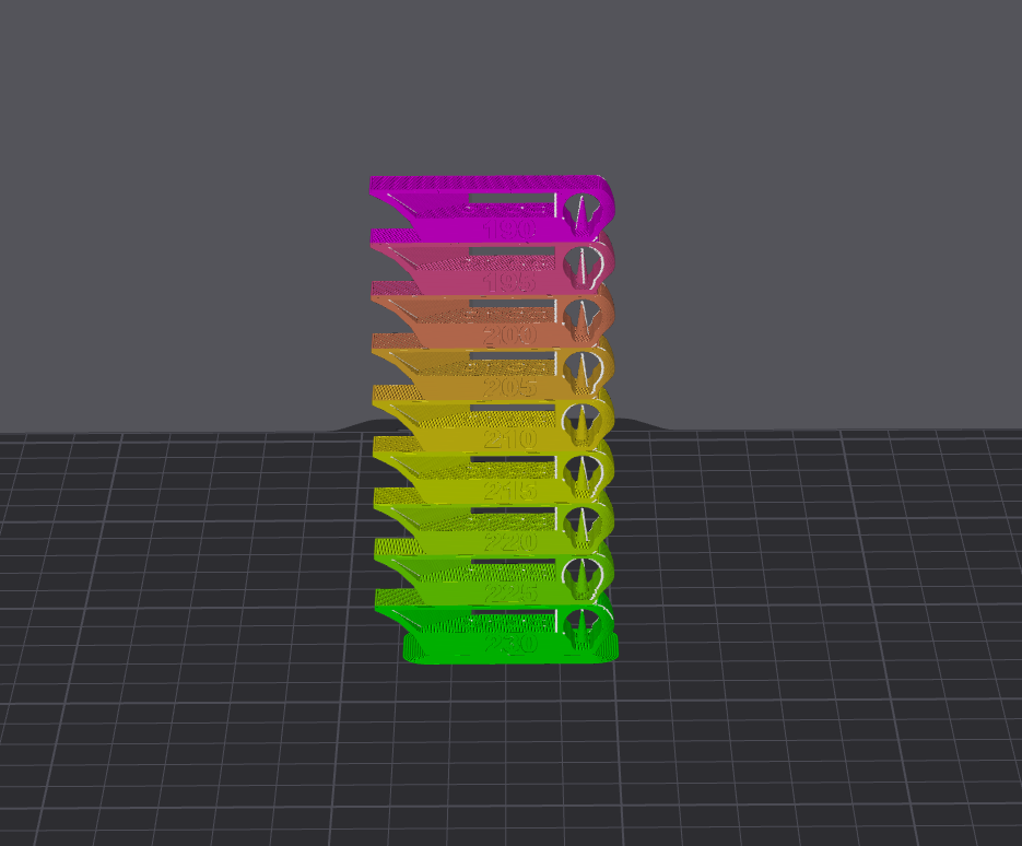 Bambu Studio PLA Temperature Test Tower