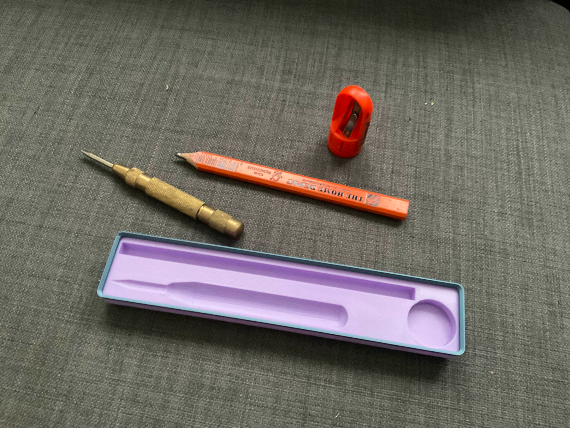 Gridfinity Wood Pencil, Sharpener, and Centerpunch