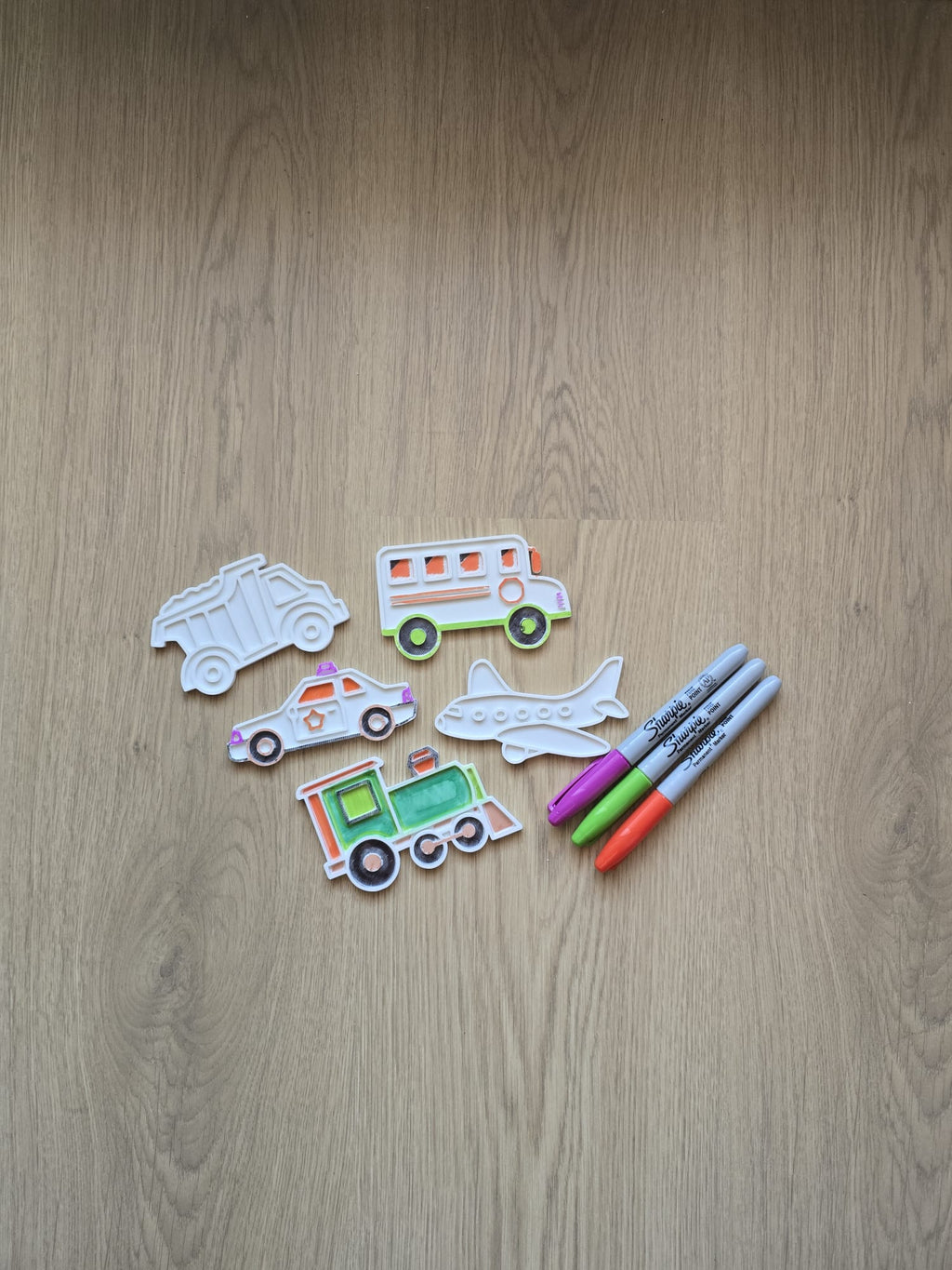 Cute Vehicle Coloring Car Bus Plane Train Truck