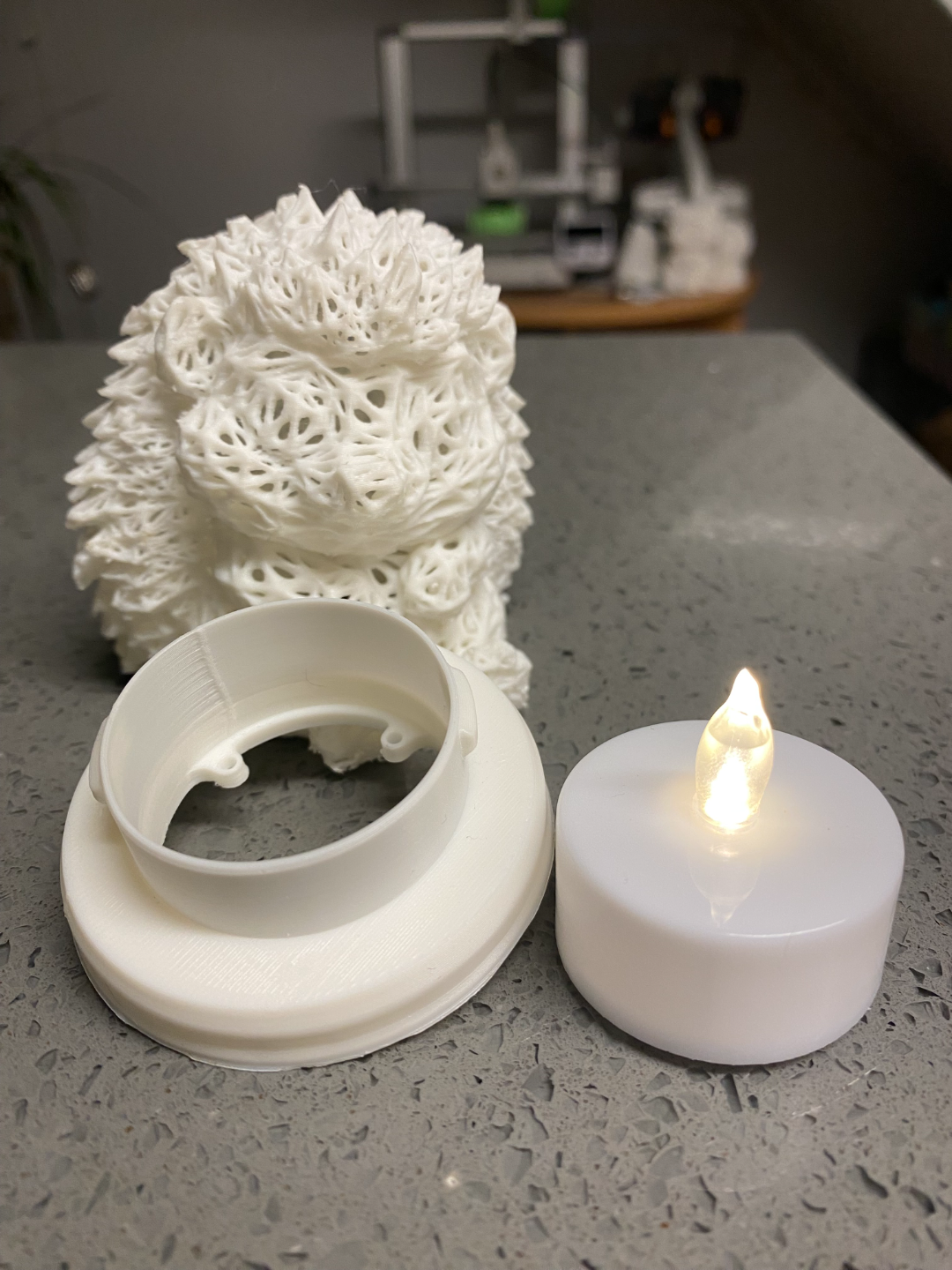 hedgehog tea light lamp