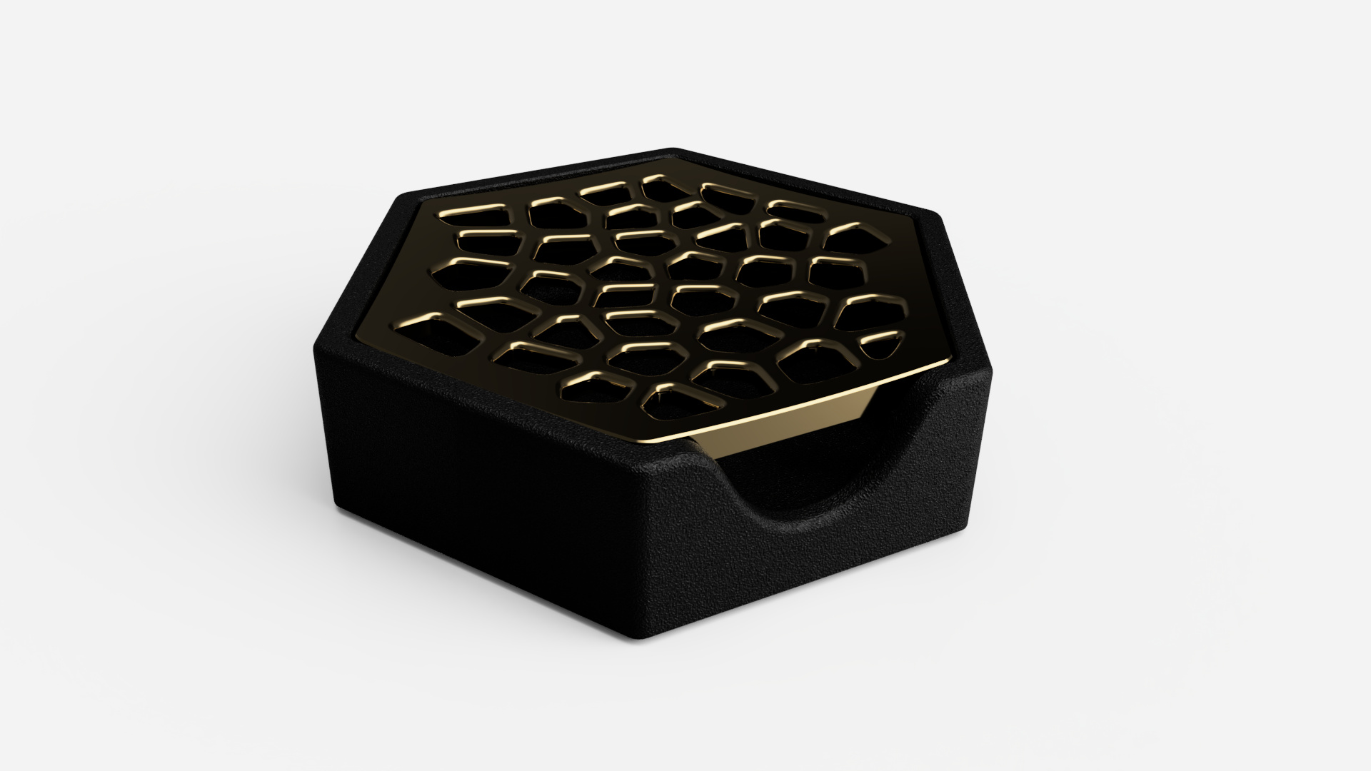 Soap Hex Dish with Lid Voronoi Design