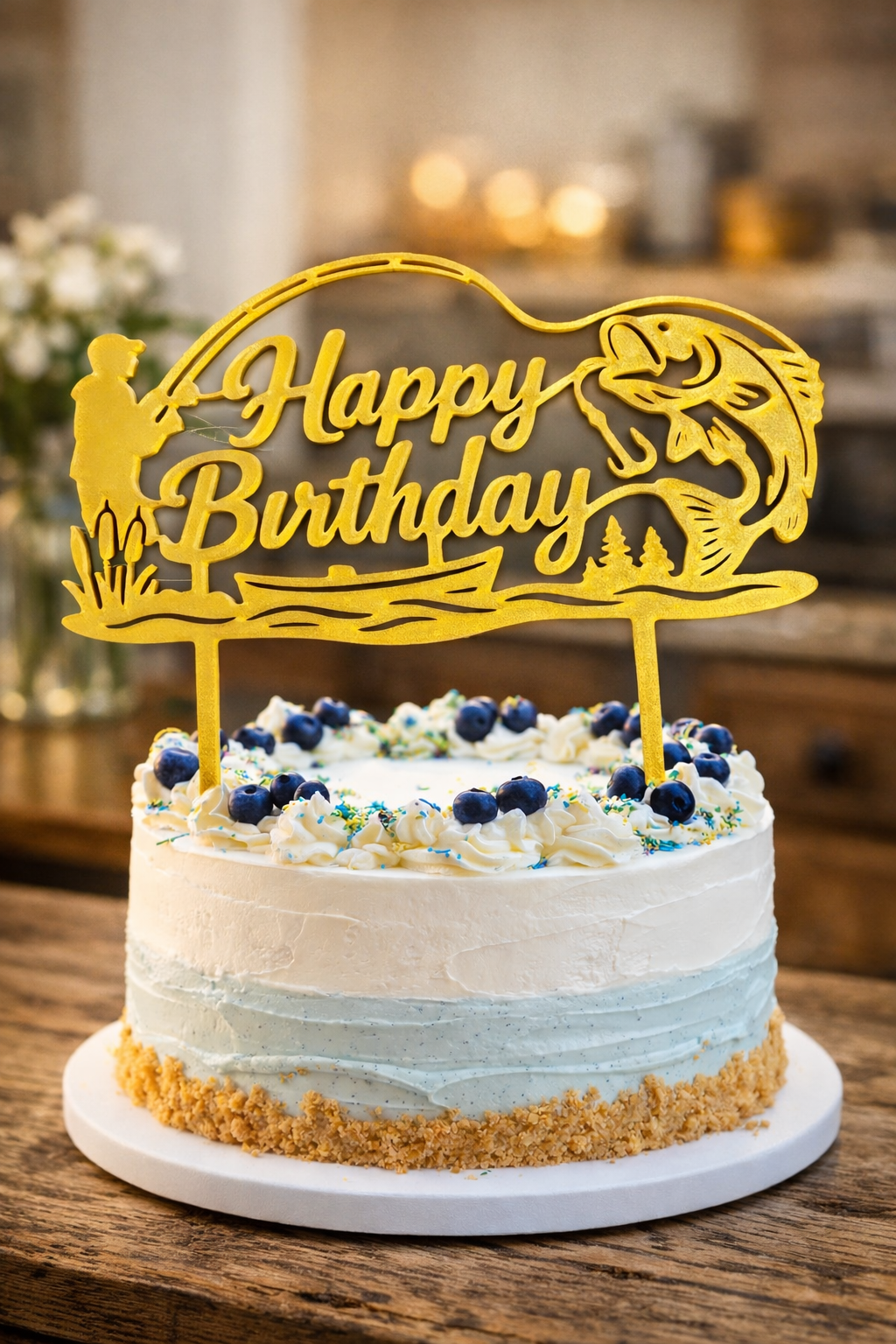 Happy Birthday – Fishing Cake Topper