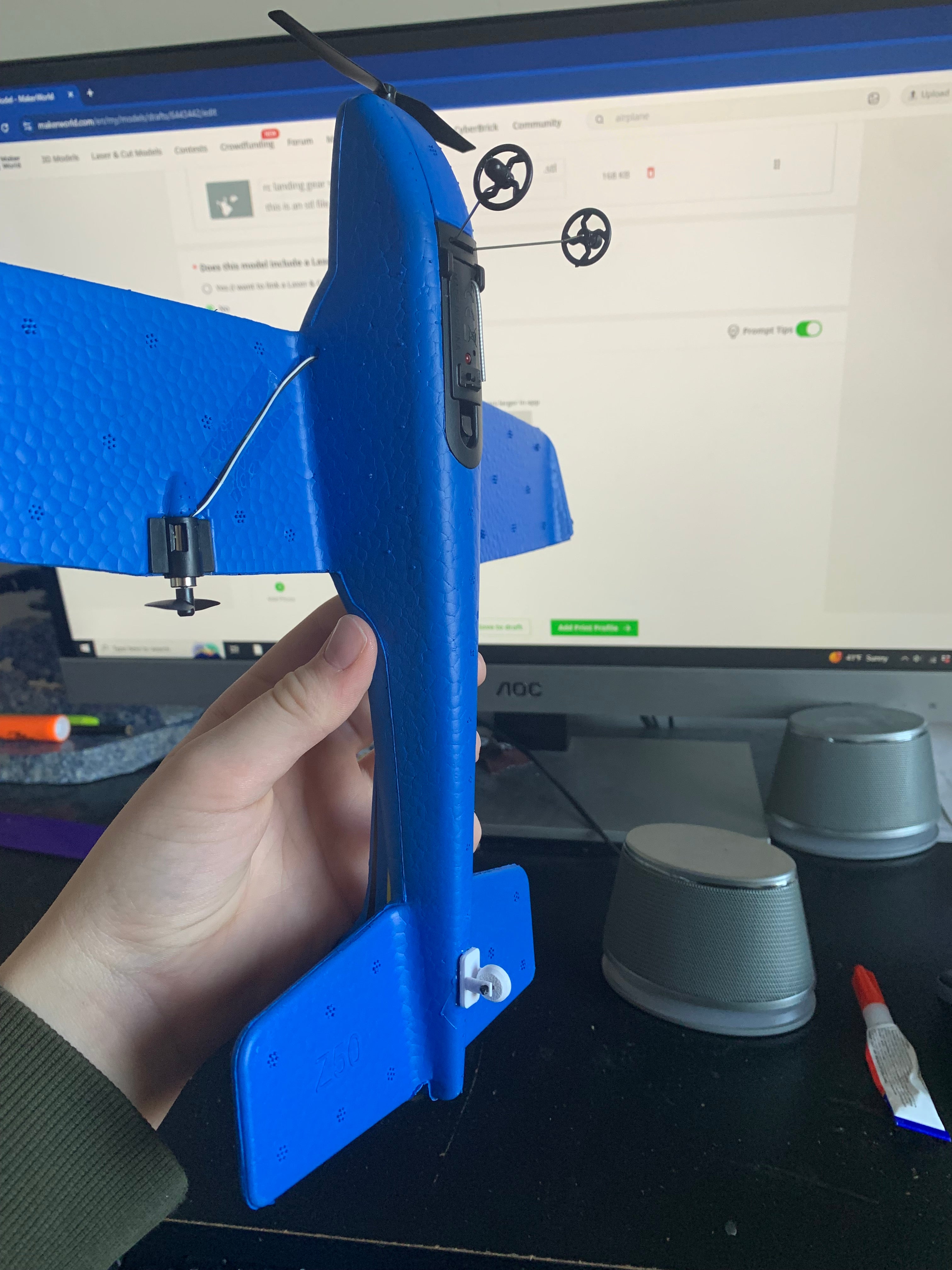RC plane rear landing gear