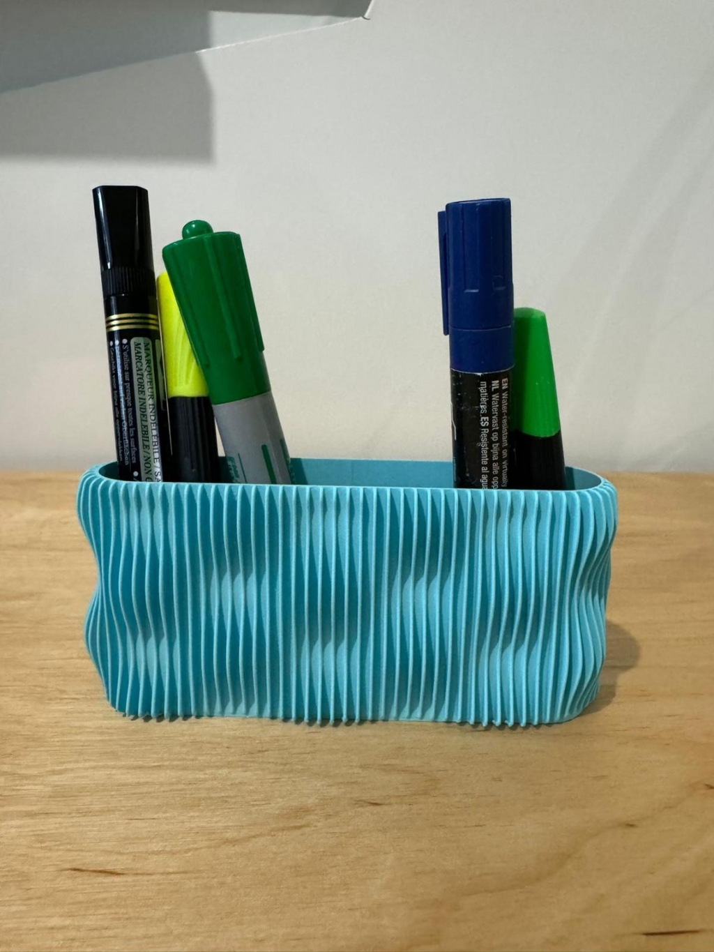 modern ribbed pen cup
