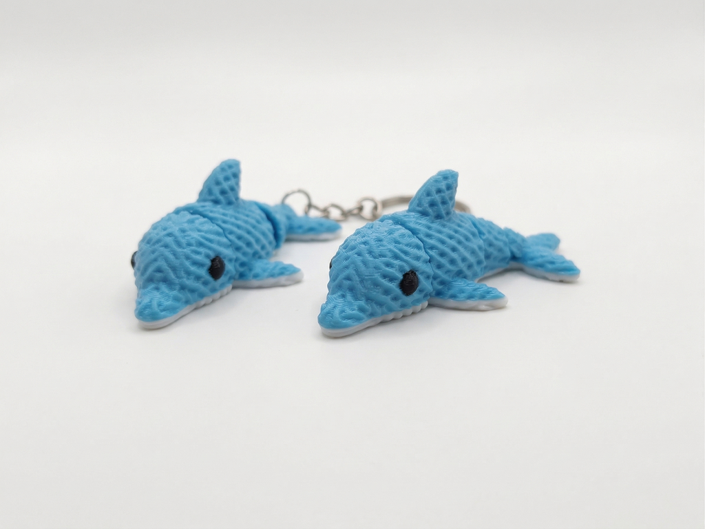 Mini knitted flexi dolphin + keychain