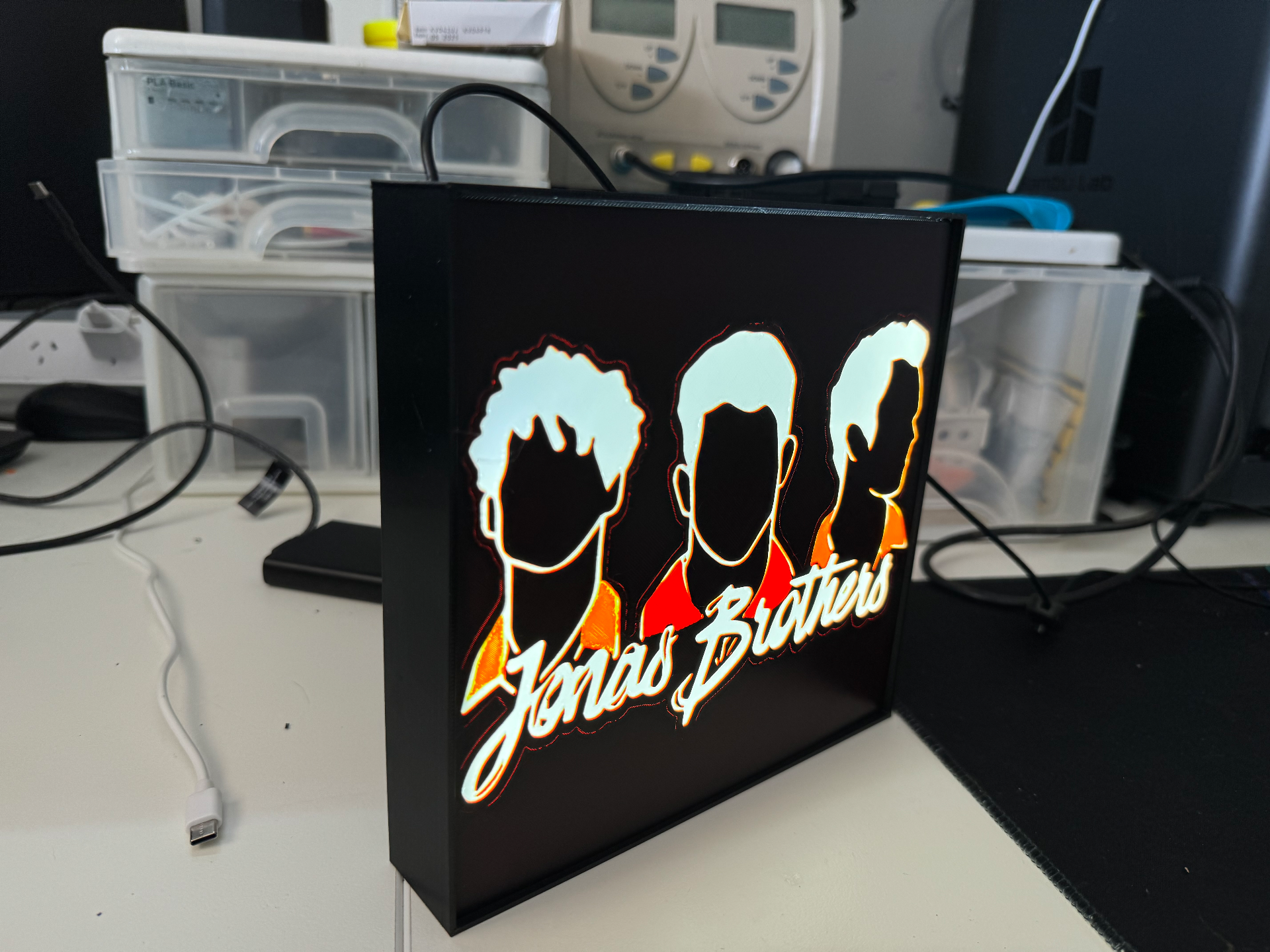 Jonas Brothers Logo Light Box for USB or 12v LED Lighting