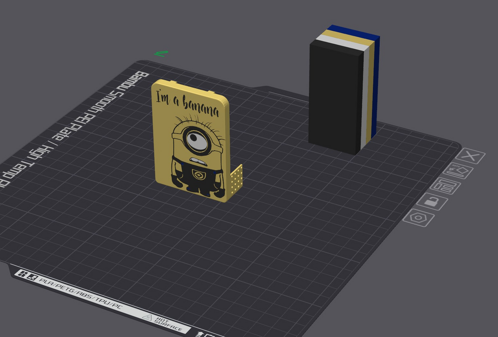 A1 / A1 Mini Minion i'm a banana Front Cover And Extruder Wheel