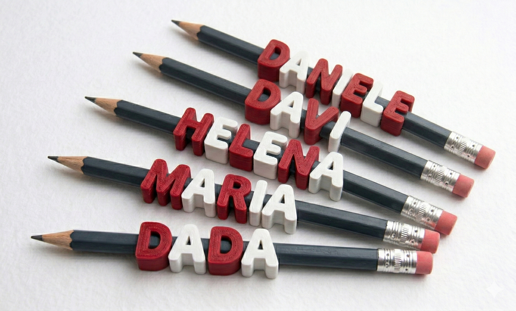 Marcador de Nome para Lápis 3D Personalizado