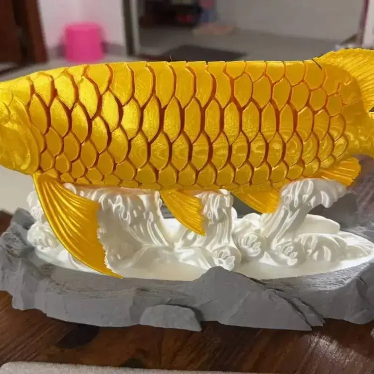加强版关节可动金龙鱼摆件