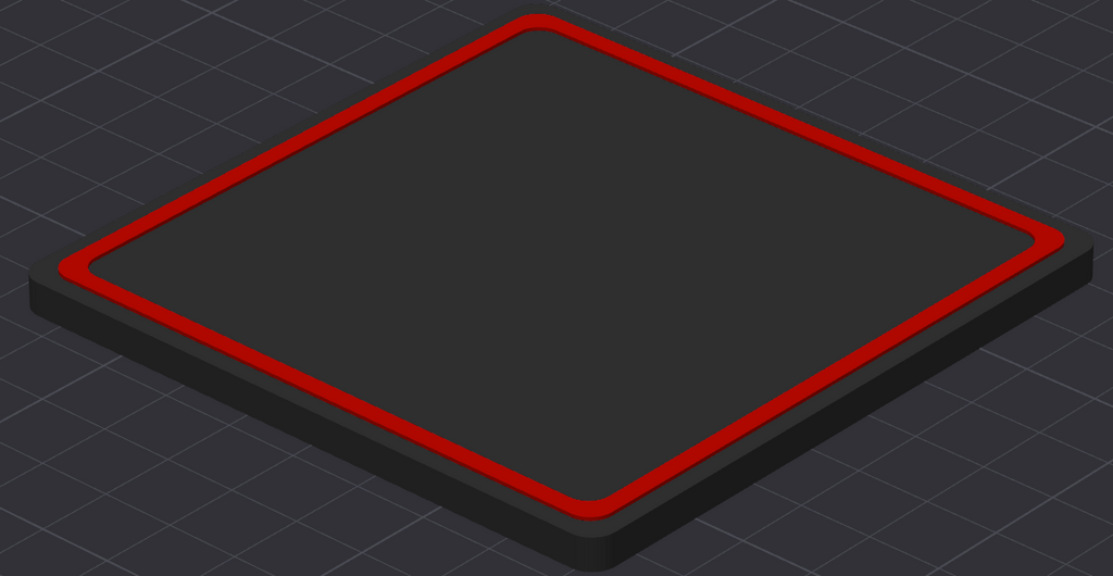 Square coaster (round corners) with lip