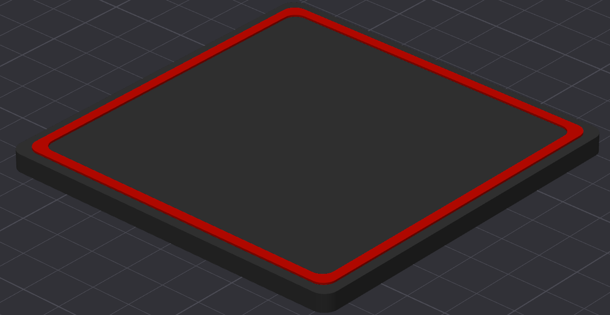 Square coaster (round corners) with lip