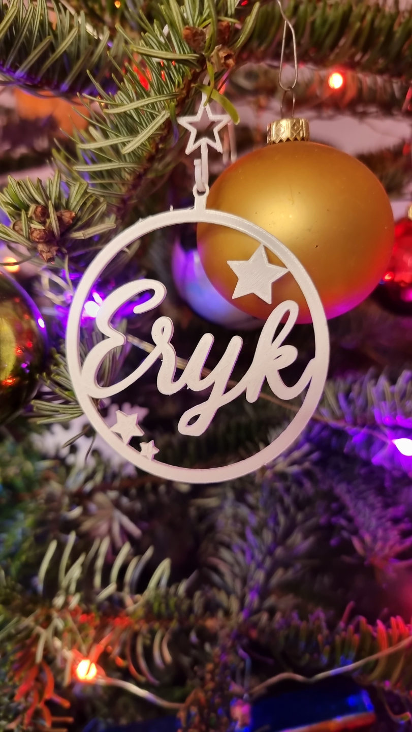 Christmas baubles with names