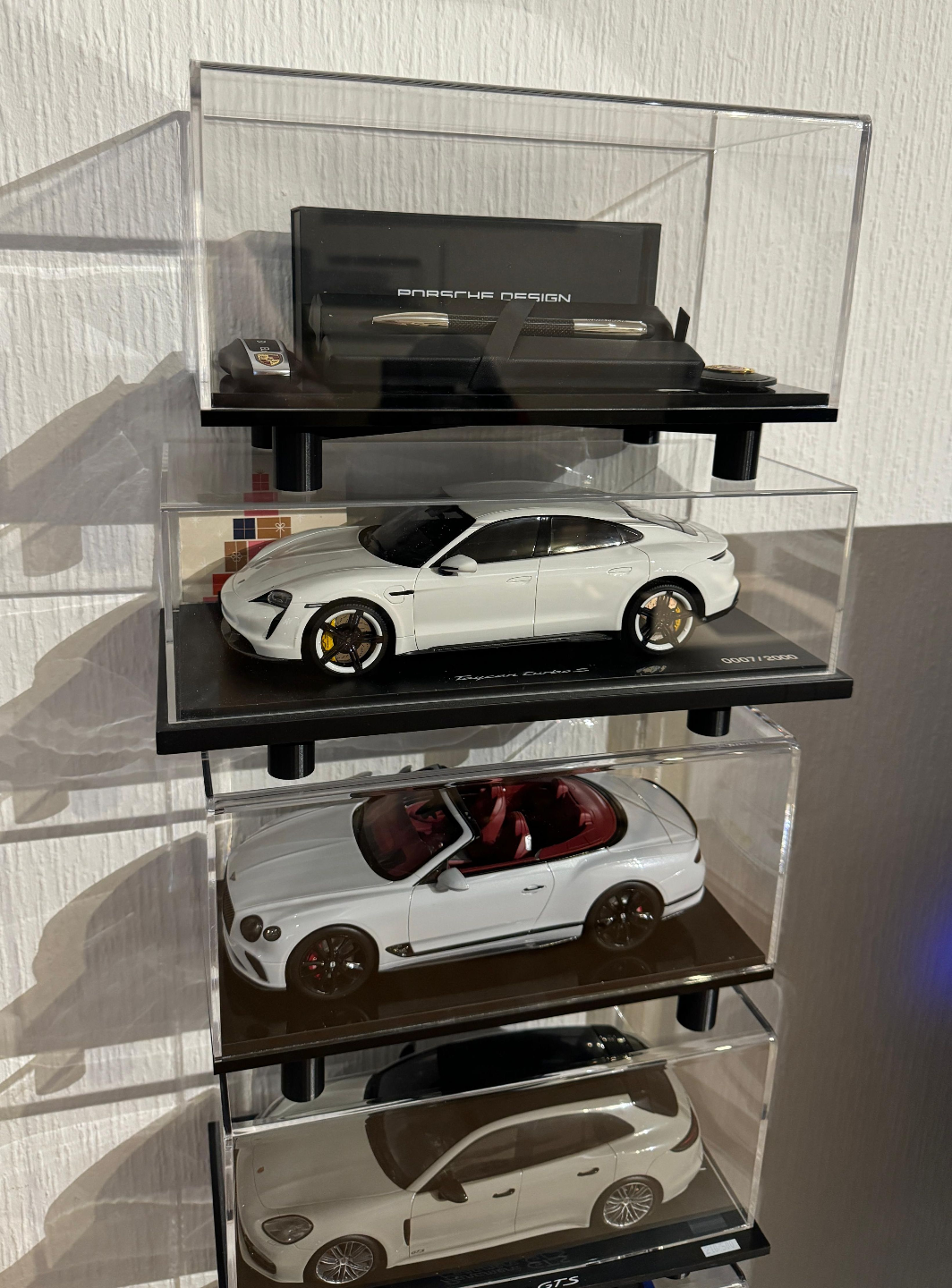 Frame for model case plus card holder