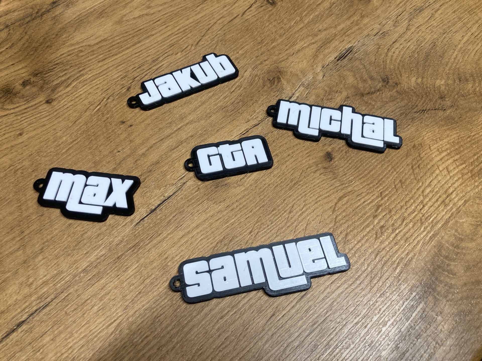 Grand Theft Auto (GTA) keychain with custom name