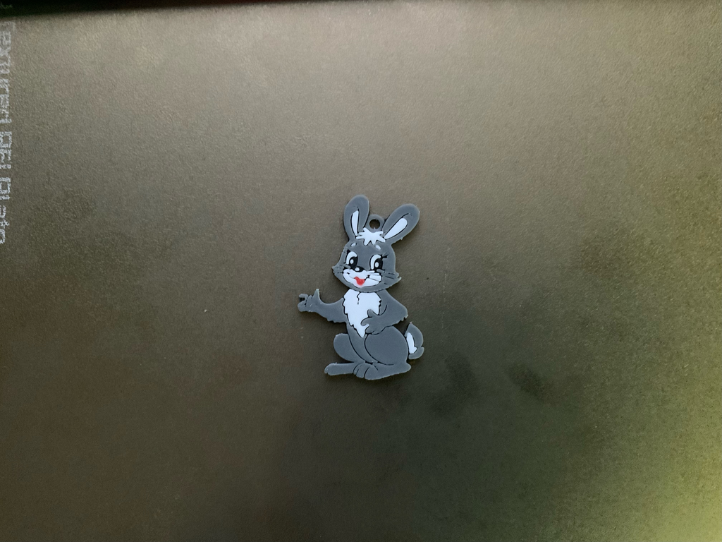 cute animal , reg the rabbit multicolor keychain / necklace charm (free for commercial use)