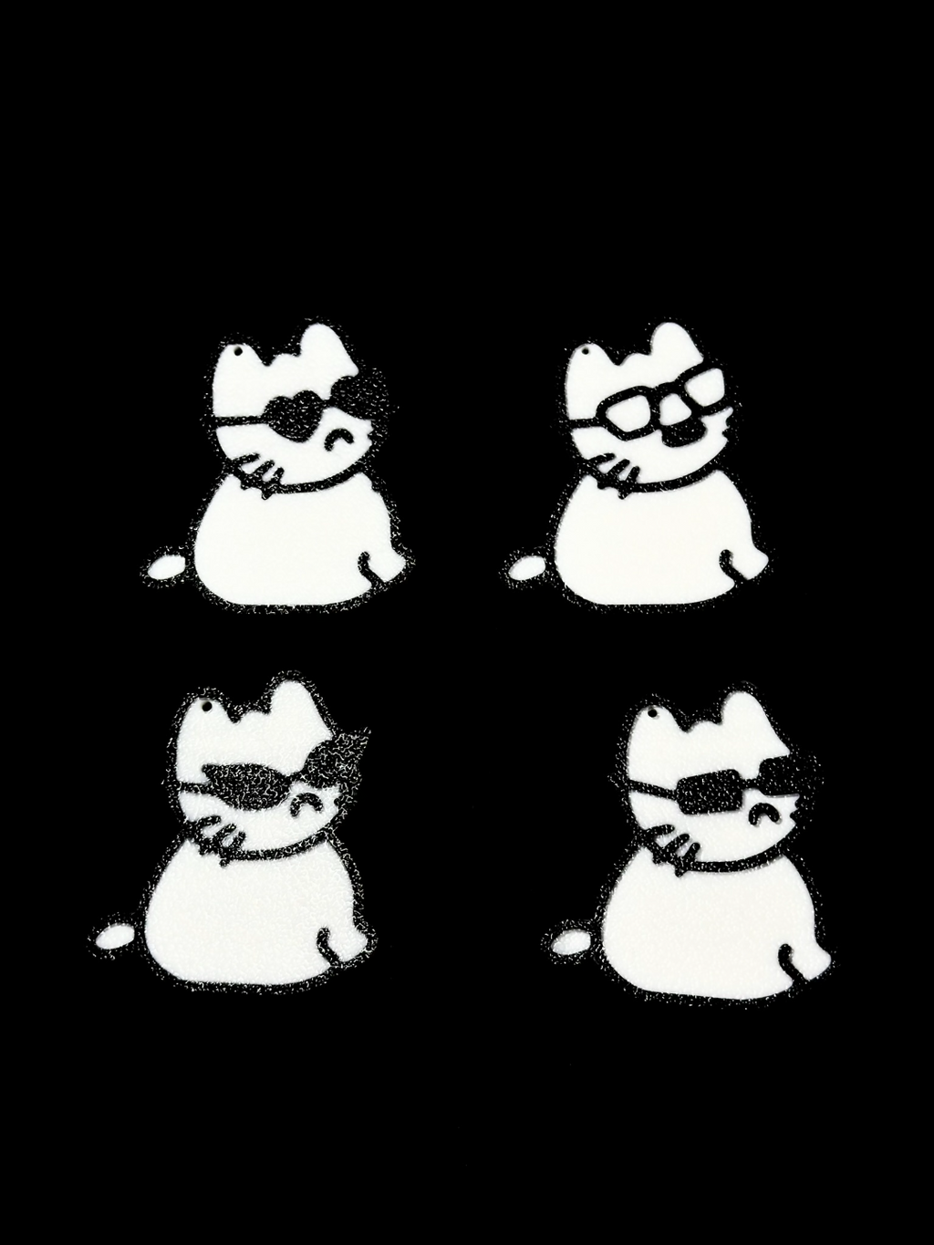 4 cats with funny glasses keyring free commercial