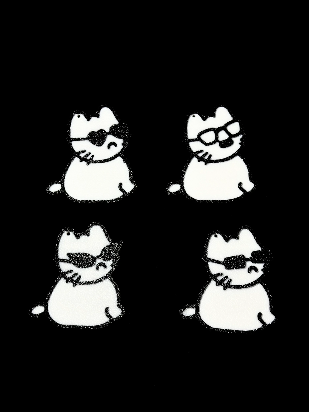4 cats with funny glasses keyring free commercial