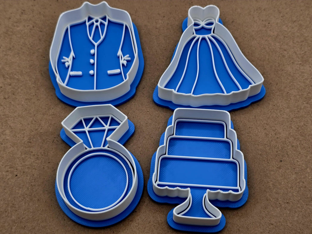 Wedding Day Ring Cake Cookie Cutter Stamp Bride