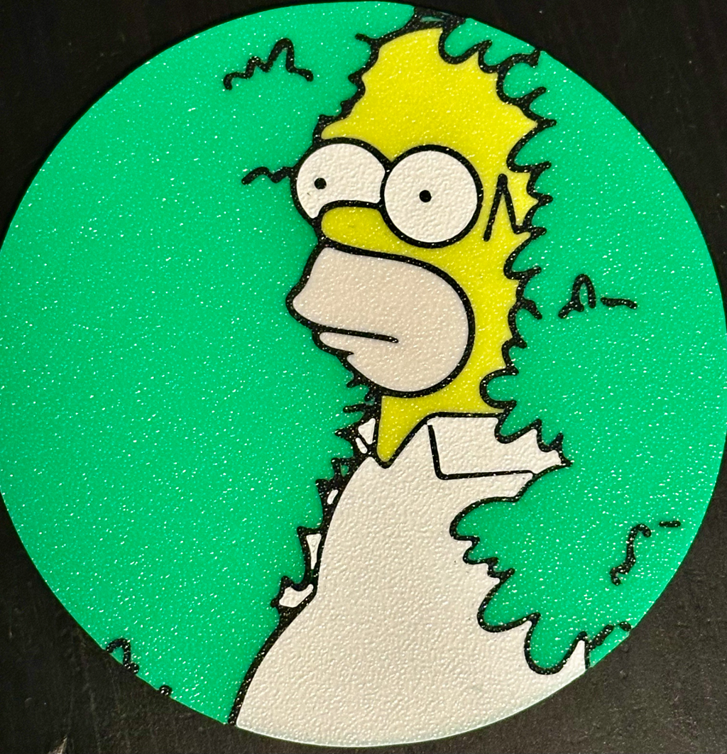 Homer Simpson Hiding Bush Coaster