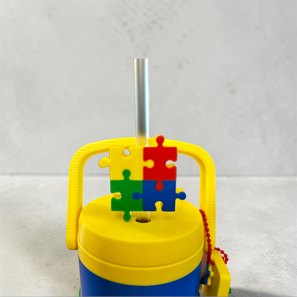 Autism Puzzle Straw Topper