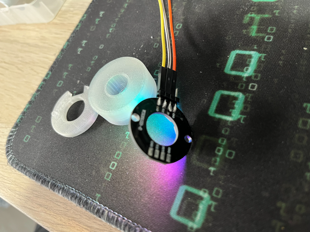 Neopixel and WS2815 8-LED ring holder and diffuser