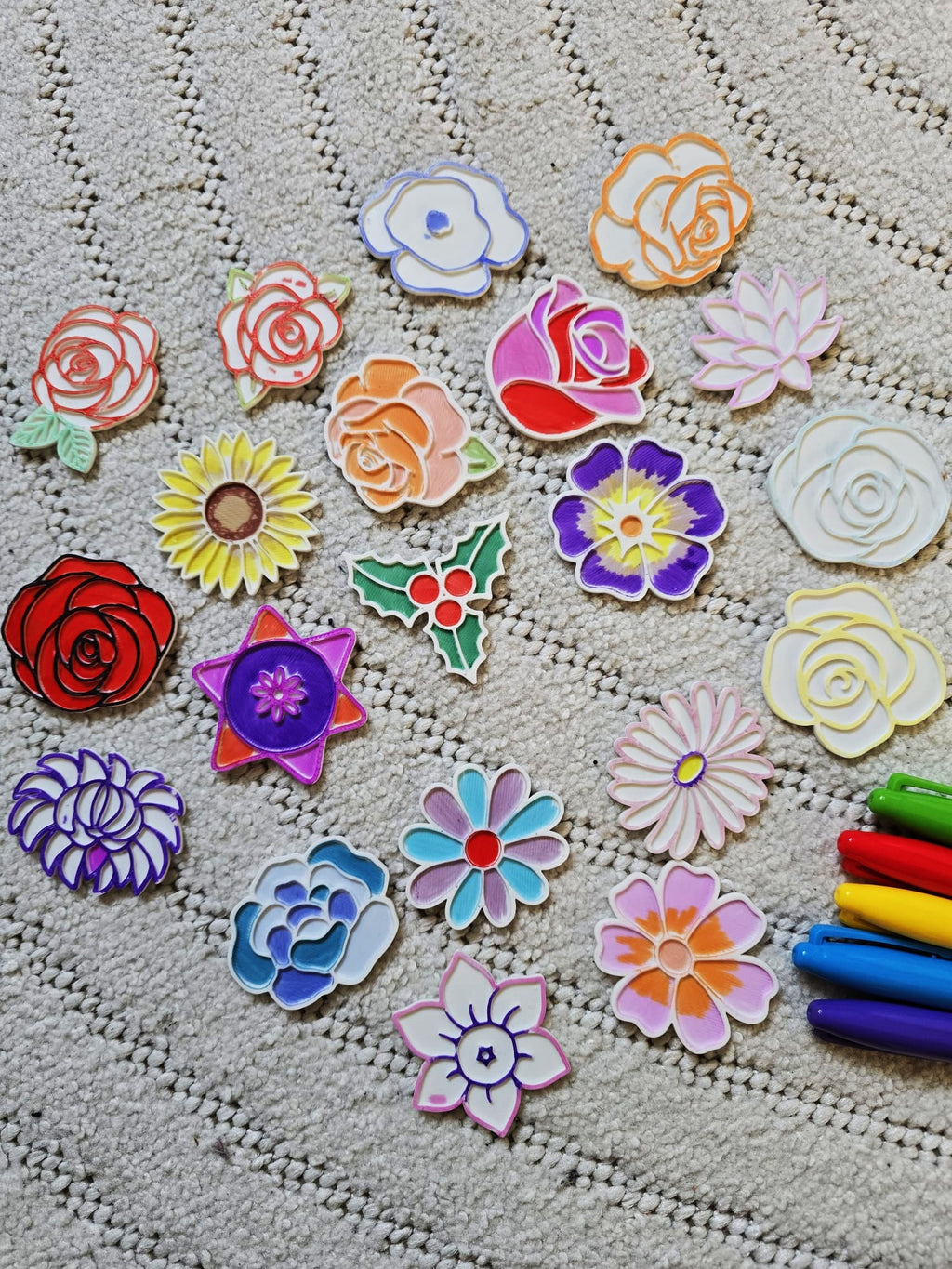 Flower Coloring Color Set Stamp Mothersday Mom