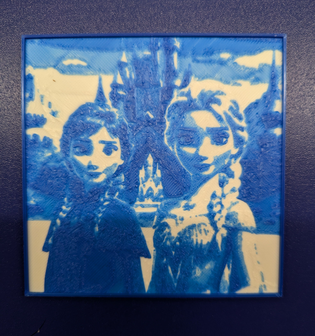 Lithopane - Frozen - Elsa and Anna Castle