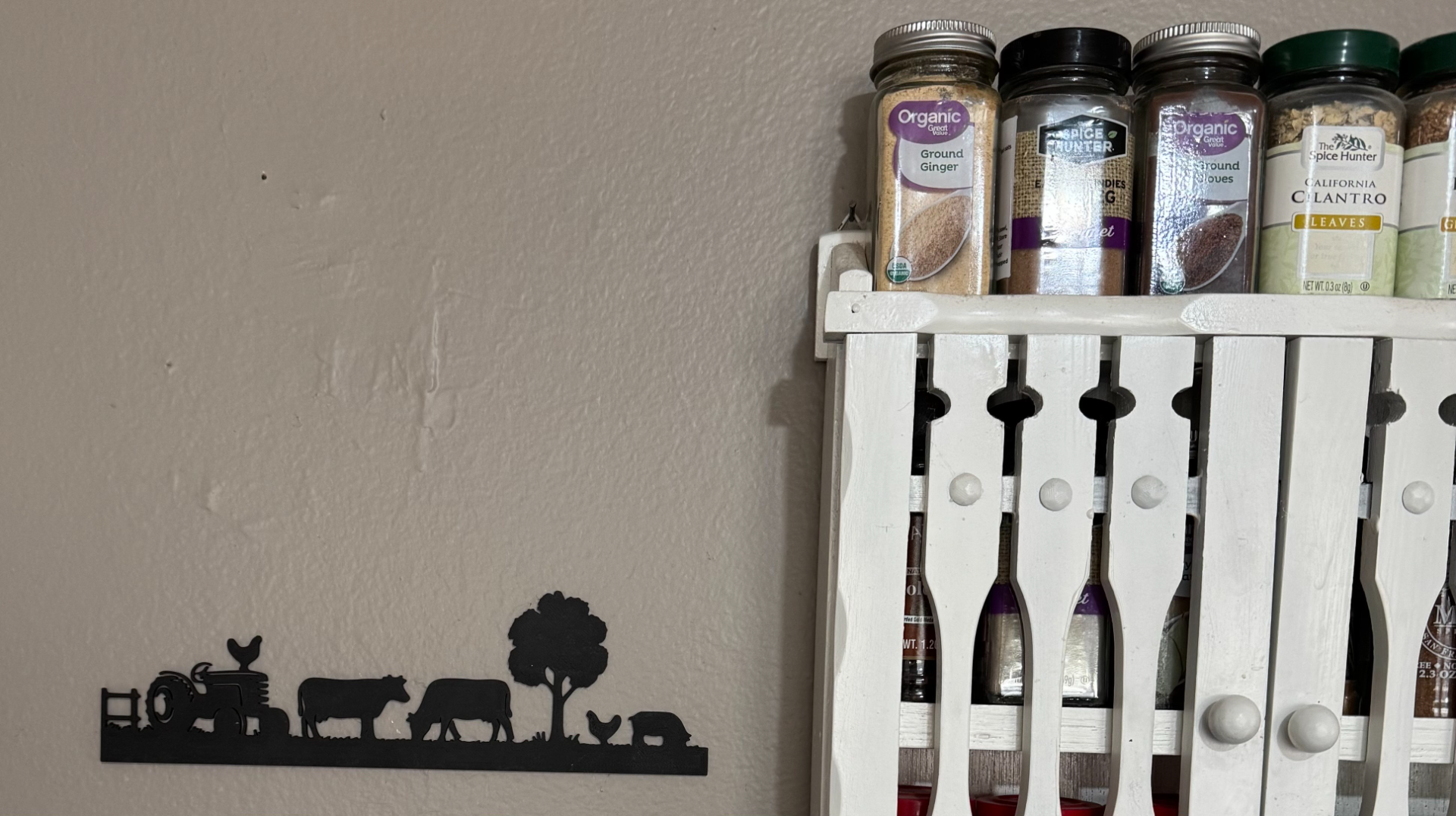 Farm scene with animals and tractor wall art