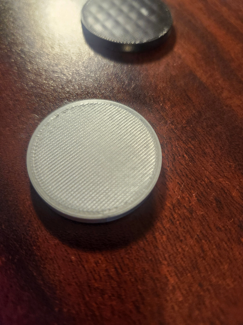 ABS flat surface test print. Poker Chip Shape