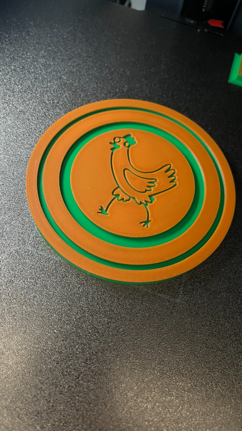 Cup holder with chicken image