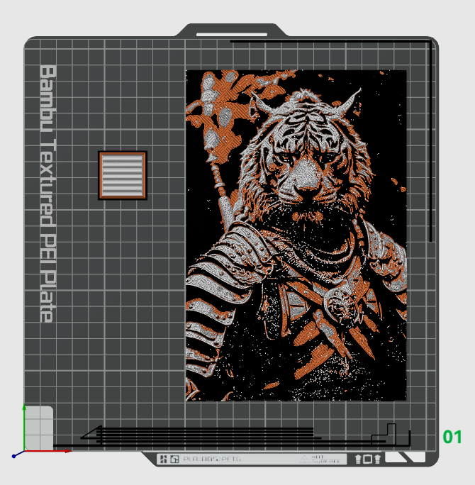Tiger Warrior Portrait Fantasy Wall Art - Hueforge