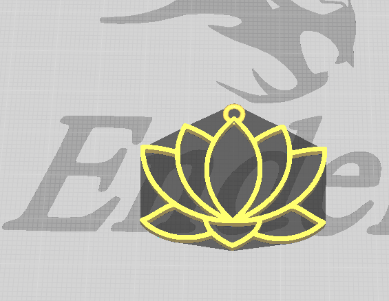 EARRING LOTUS FLOWER PENDANT