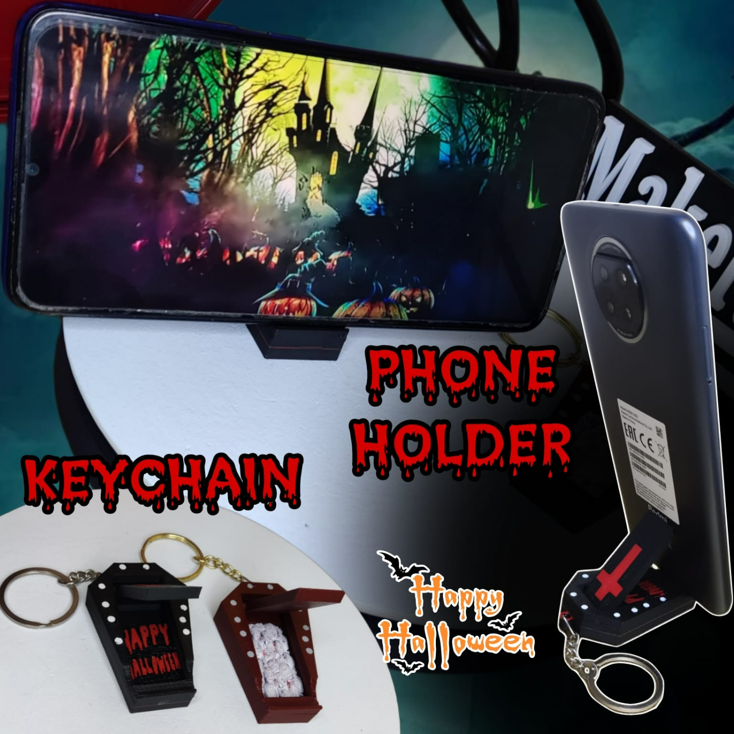 KEYCHAIN PHONE HOLDER COFFIN (LLAVERO ATAUD PORTA CELULAR)