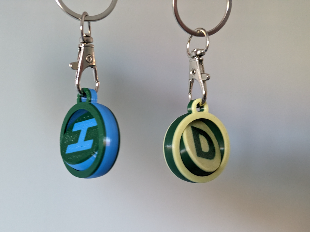 Customizable Rotating Letter/Initials Keyrings