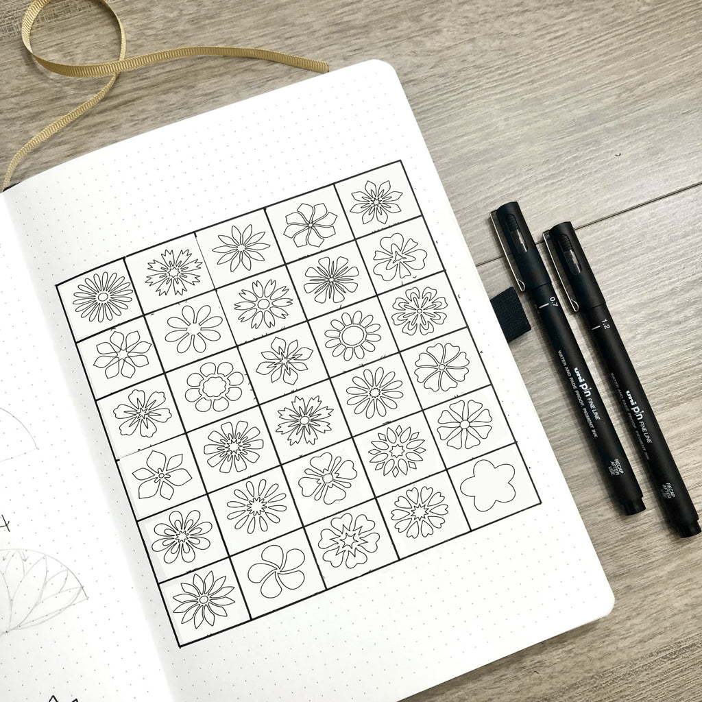 Bullet Journal Flower Stencil