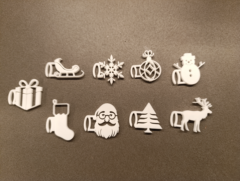 Christmas drinking glass tag / identifier