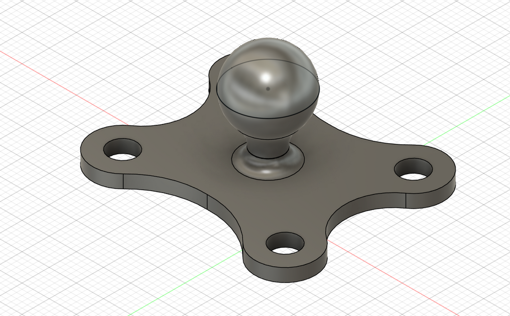 AMPS pattern plate with 17mm ball - parametric