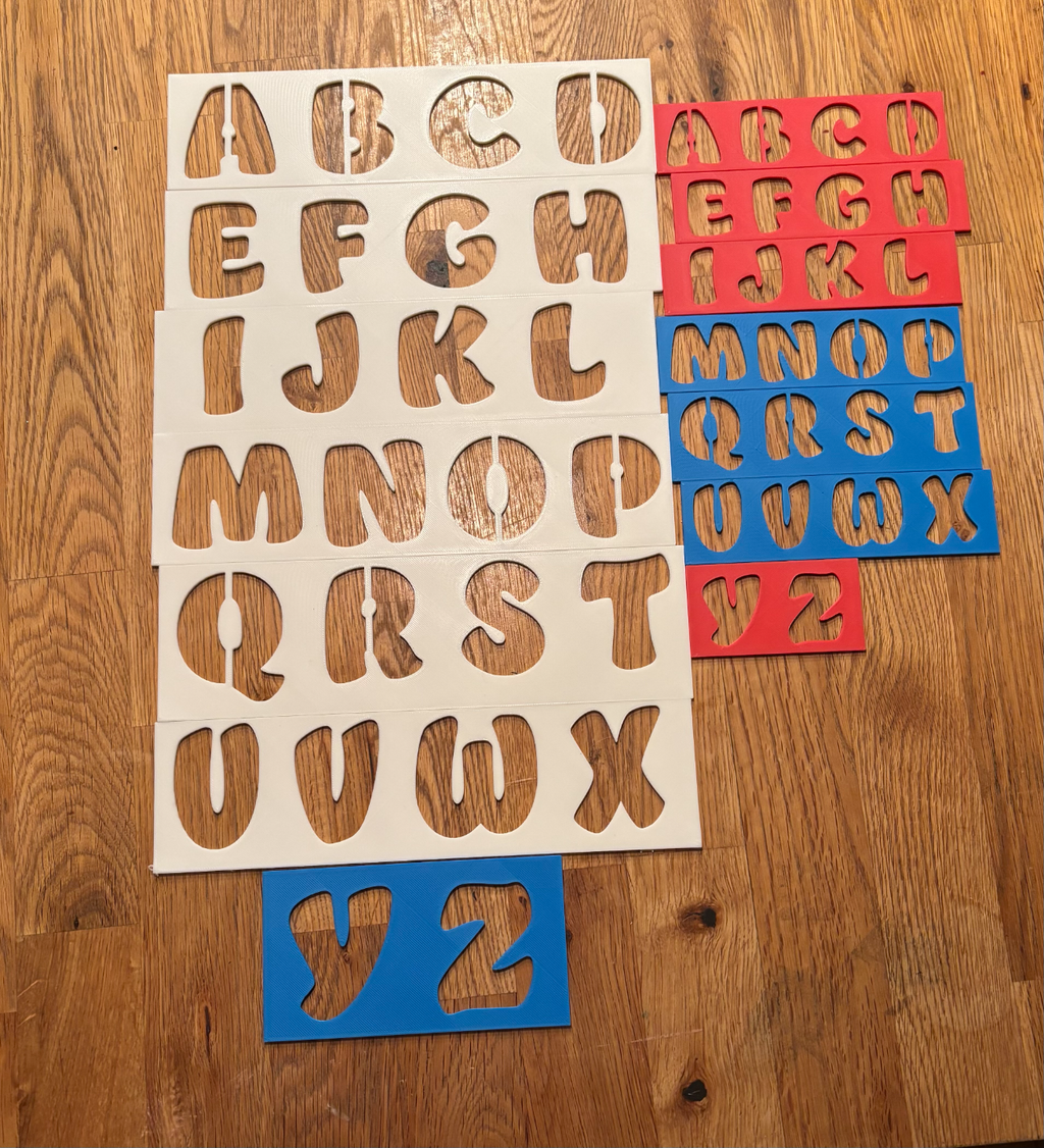 Stencil for Cutting out Letters