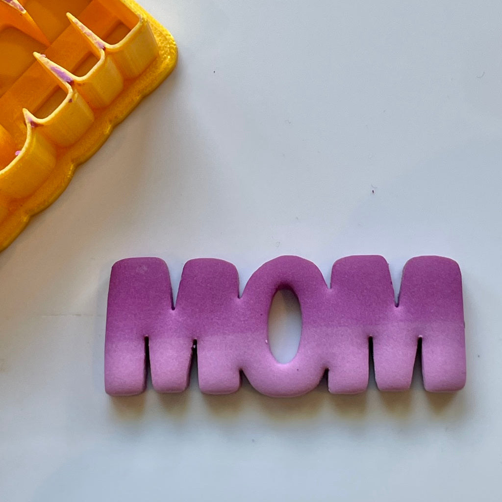 Mom word multi cutter - for polymer clay, or even cookies