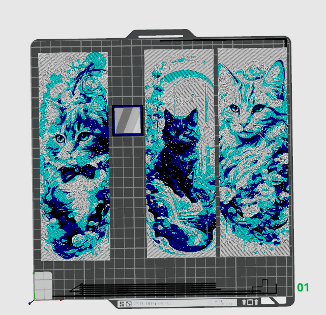 Set of 3 Bookmarks of Cats - Hueforge