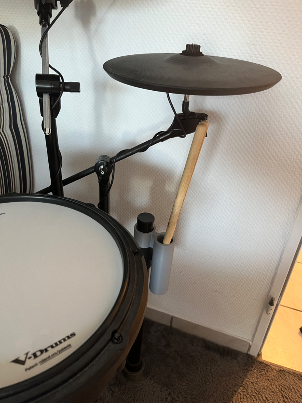 Simple Drumstick Holder for Roland E-Drum Racks